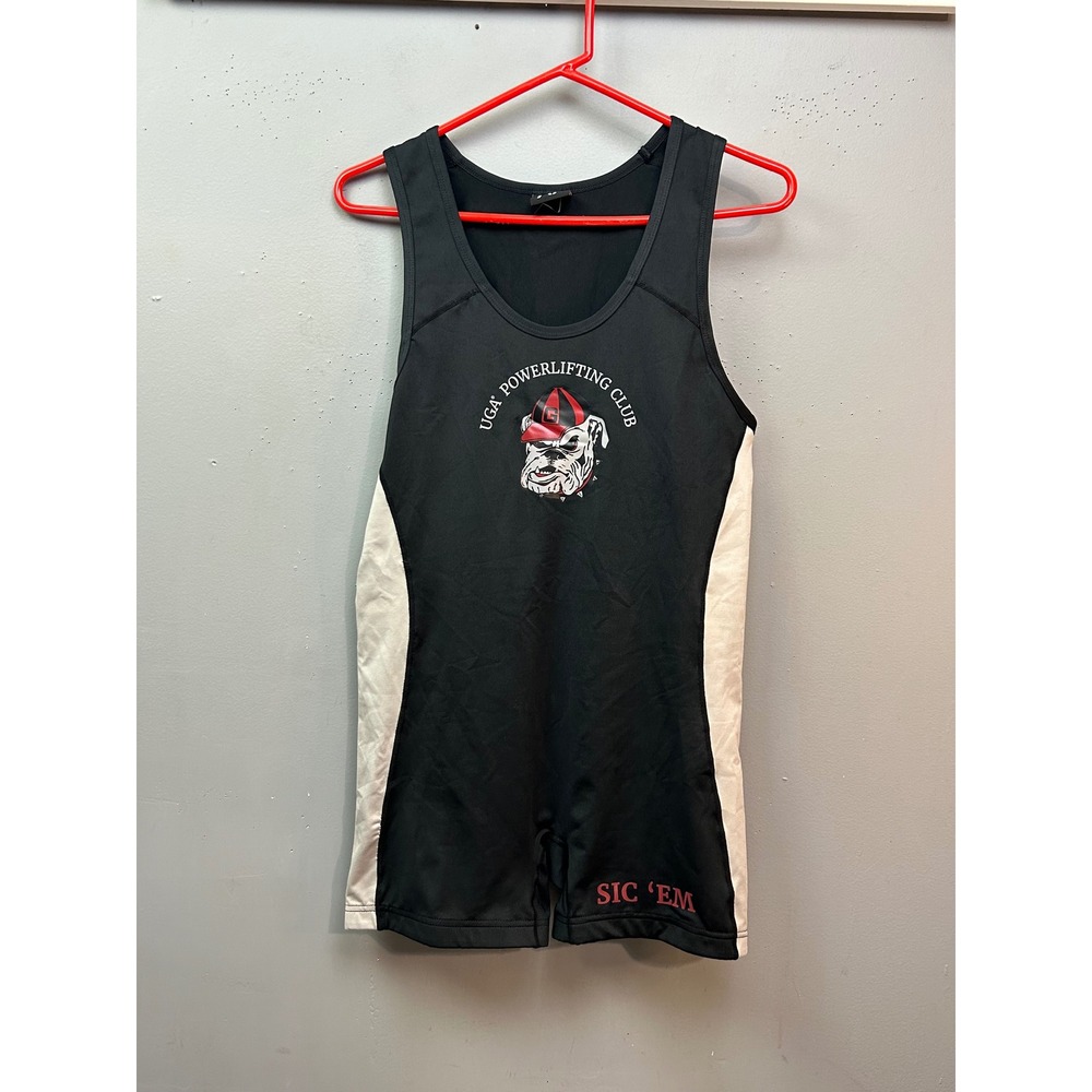 Georgia‎ Bulldogs UGA A7 Powerlifting Singlet Unisex Large Black IPF Stretch